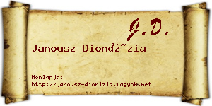 Janousz Dionízia névjegykártya