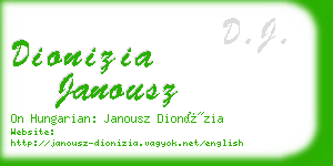 dionizia janousz business card